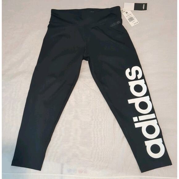 adidas Pants - Adidas Women's M Climalite Training 3/4 Tights Black Workout Yoga Walk